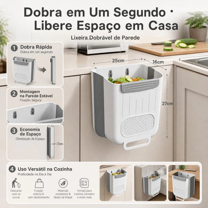 🔥 Lixeira Suspensa Dobrável | Economiza Espaço e Fácil Instalação